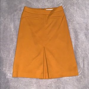 LOFT Mustard Pleat A line Skirt